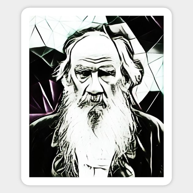 Leo Tolstoy Black and White Portrait | Leo Tolstoy Artwork 5 Sticker by JustLit